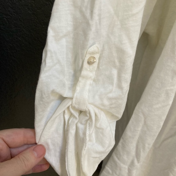 H&M White top/blouse/delicate Henley XL - Picture 7 of 10